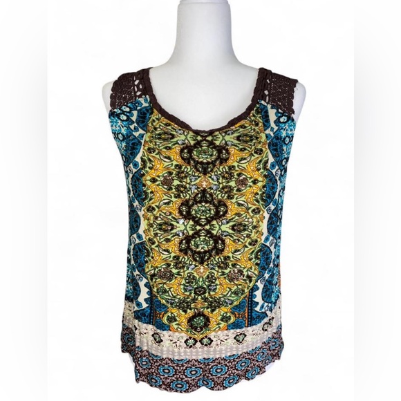 Boho Tank Top with Mandala Print - Picture 1 of 5